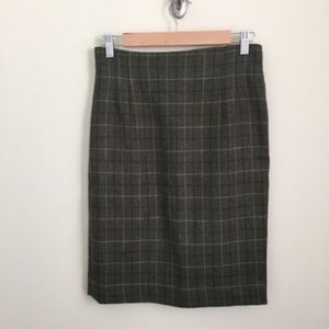 Vintage Jones NY windowpane plaid pencil skirt 8